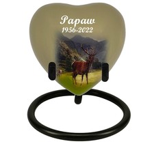 Mountainside Deer Heart Keepsake Urn - Stand Option - £23.94 GBP