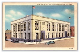 US Post Office and Courthouse Davenport Iowa IA UNP LInen Postcard S25 - £2.32 GBP