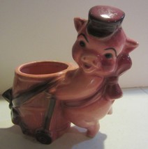 Vintage Pink pig with a barrel planter - £36.45 GBP
