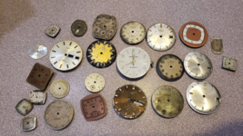 Vintage 1970&#39;s 60&#39;s LOT of 25 Men&#39;s Watch Dials Round Art Bulova Timex Helbros - £30.29 GBP