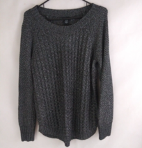 Calvin Klein Jeans Women&#39;s Gray &amp; Silver Metallic Sweater Size XL - $19.39