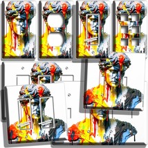 URBAN ART GREEK BUST SCULPTURE DRIPPING OIL PAINT LIGHT SWITCH OUTLET WA... - $225.06 MXN+