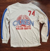 Queen Killer Queen 74 Long Sleeve Shirt small red blue white stripes rock band - £12.18 GBP