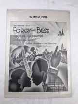 Porgy and Bess Vintage Sheet Music George Gershwin Summertime DuBose Heyward - £9.68 GBP