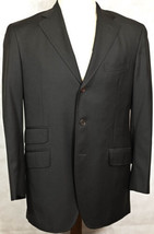 PRISTINE Etro Milano Black Wool Suit Dual Vents Flat Front 42R 34W 34x32 - £302.93 GBP