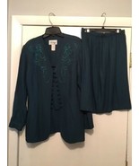 Vintage Early 90&#39;s Woman&#39;s Size 10 Skirt Top Suit Set Shoulder Pads Neve... - $131.52 MXN