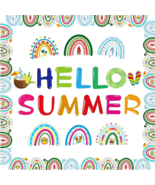 74 Pieces Summer Boho Rainbows Cutouts Hello Summer Bulletin Board Decor... - $18.80