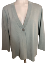 Jones New York Women&#39;s One-Button Cardigan Sweater Aqua Medium - $14.24