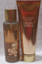 Victoria&#39;s Secret Fragrance Mist &amp; Lotion Set Lot of 2 GILDED VANILLA - $38.32