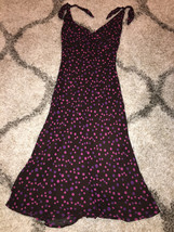 ABS by Allen Schwartz Brown Polka Dot V Neck Plunging Evening Tank Dress Size 2 - £23.58 GBP