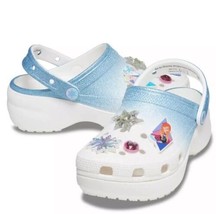 Crocs Disney Frozen Platform Glitter Clogs Womans Size 8 - £52.63 GBP