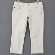 Gap Women Capri Size 10 Cream Jeans Stretch Premium Skinny Classic Low Rise Zip - £12.01 GBP