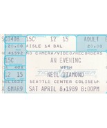 Neil Diamond Concert Ticket Stub Saturday April 8 1989 Seattle Center Co... - €9,26 EUR