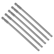 uxcell 5 Pcs 5mm Slotted Tip Magnetic Flat Head Screwdriver Bits, 1/4 In... - £15.79 GBP