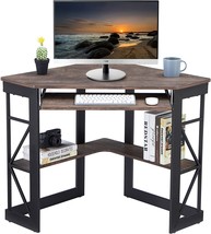 The Vecelo Corner Computer Desk Writing Triangle Table, Small Home Office, - £88.15 GBP