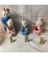 Sato Hakata Dolls Mom and Daughter Girl With Yarn Plus Signs - $135.00