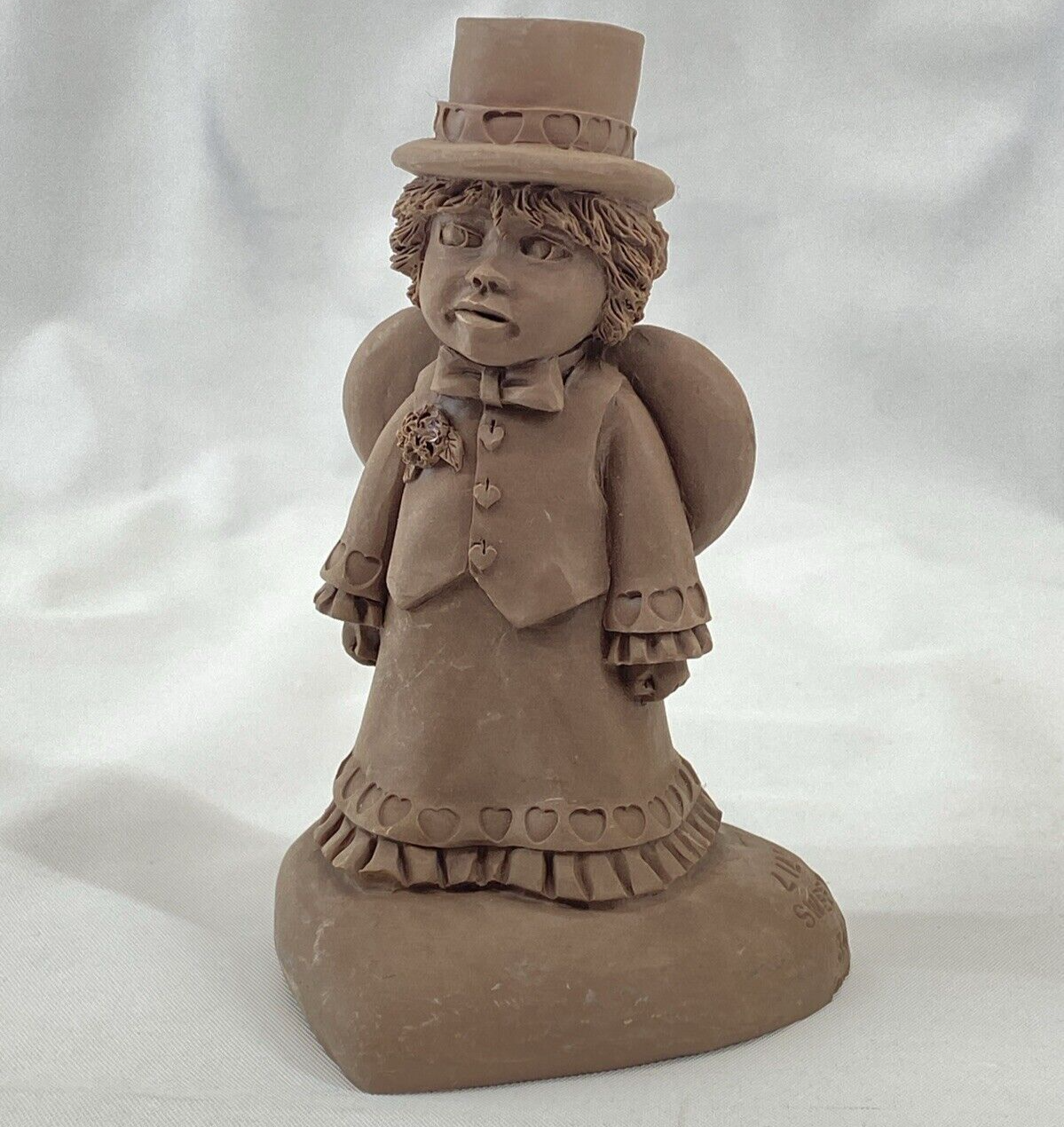 VTG Lil&#39; Sweet Heart&#39;s Small Native Sculpture TnT 1995 Angel Groom Adobe... - $11.39