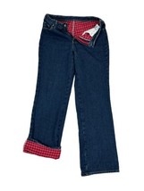 Dickies Flannel Lined Blue Denim Jeans 32 x 35 Relaxed Fit Women Size 10 TALL - $29.69