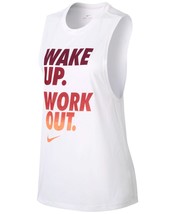Nike Womens Dry Wake Up Graphic Tank Top,White,Small - $41.58