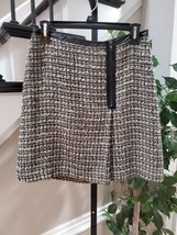 Halogen Women&#39;s Multicolor Acrylic Faux Leather Trim Back Zip Mini Skirt Size 2 - £21.81 GBP