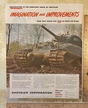 Vtg Print Ad Chrysler Corporation General Sherman Tank Buy War Bonds 13.5 x 10.5 - £11.51 GBP