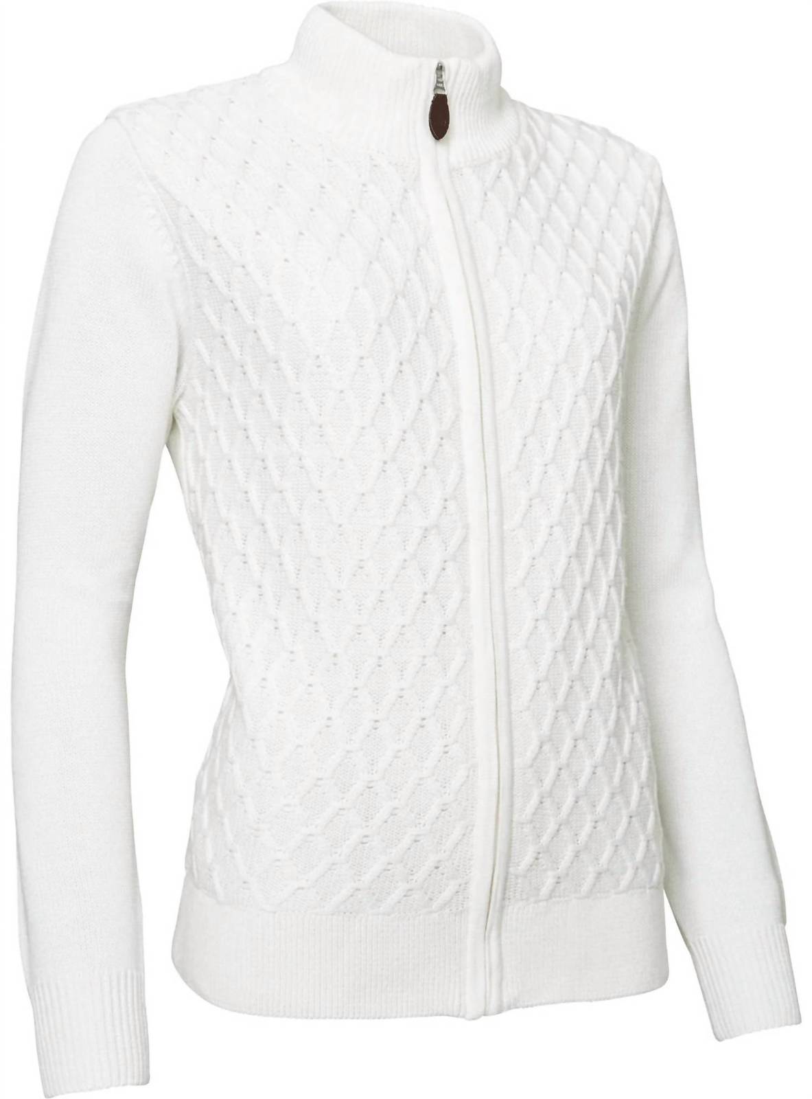 Abacus Sportswear Us women knitted avondale cardigan in Vanilla