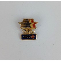 Vintage 1984 ARCO Red White &amp; Blue Stars Olympics Lapel Hat Pin - $8.42