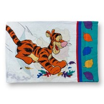 Vintage Winnie The Pooh Tigger Pillow Case White Disney Double Sided 90s Cotton - £10.09 GBP
