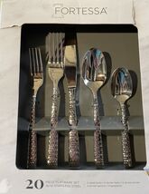 Fortessa Lucca Flatware Set 20-Piece Faceted Stainless - $128.70