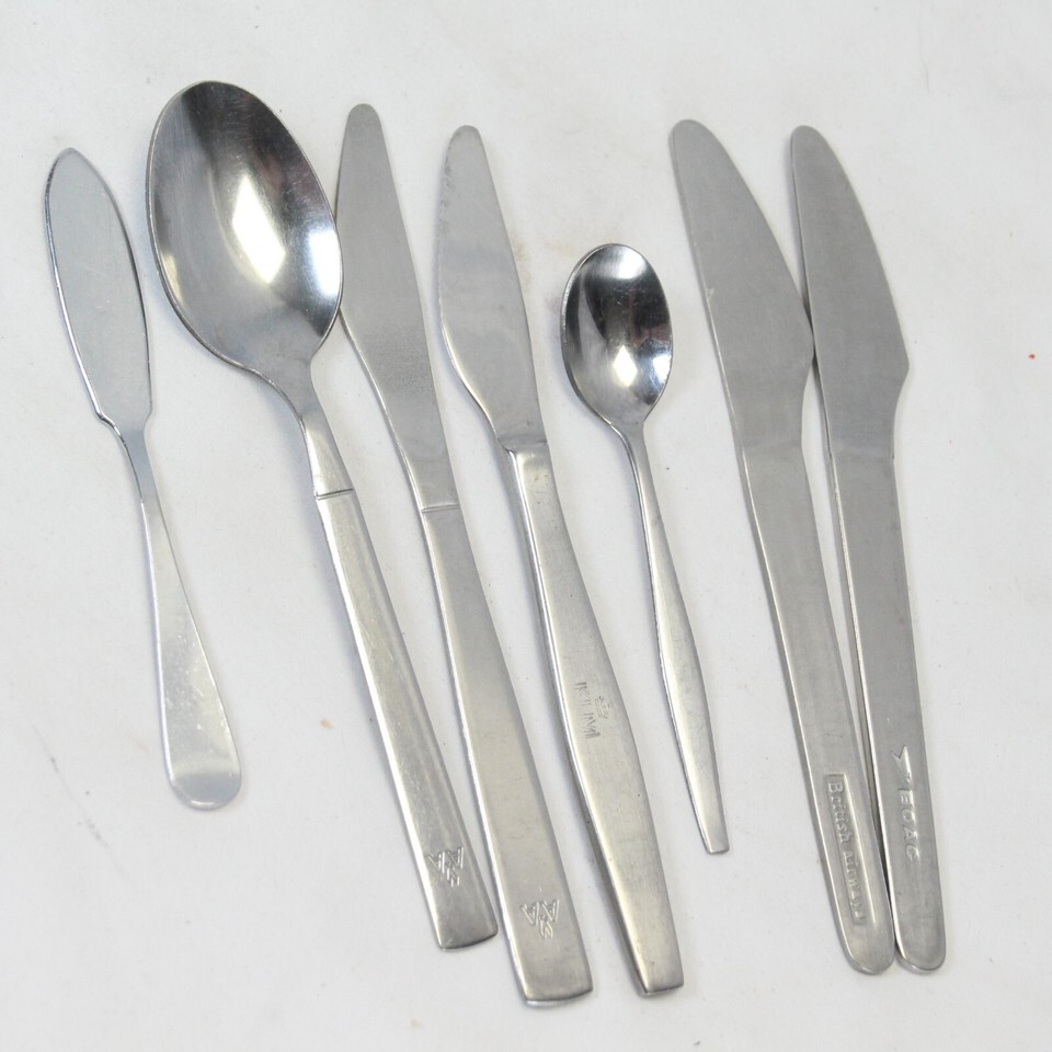 Airlines Stainless Steel Silverware 6 piece American KLM BOAC  British A... - $19.59