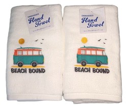 VW Bus Hand Towels Embroidered Bath Summer Beach Set of 2 Beach Bound Su... - £32.52 GBP