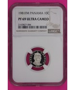 1981 Panama PF 69 Ultra Cameo Proof 10 Centesimos NGC Certified Graded S... - $70.70 CAD