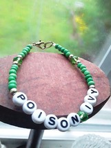 Poison Ivy Handmade Bracelet with Green Crystals and Beads - £3.17 GBP
