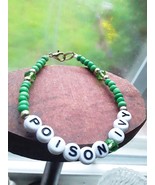 Poison Ivy Handmade Bracelet with Green Crystals and Beads - £3.18 GBP