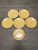 6 Vtg Fiesta 5 Yellow 10.25&quot; Plates &amp; 1 9” Plate Homer Laughlin Hlc Fiestaware - $45.00