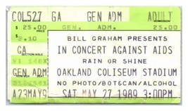 Grateful Dead Concert Ticket Stub May 27 1989 Concert Against AIDS Oakland CA - £27.58 GBP