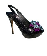 Donald Pliner Dark Brown Black Gator Hair Calf Leather Shoe Platform NWT... - $232.51 CAD