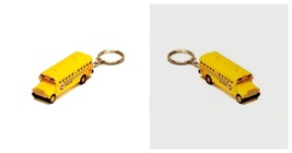 Mini Yellow School Bus Key Chain Diecast Model pull back action 2.5 Inch  - £15.27 GBP