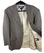 Tommy Hilfiger Blazer 44 Tweed Houndstooth Wool Mens Quiet Luxury Old Mo... - $95.17 CAD