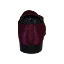 Men Formal shoes After midnight Velvet silver Crystal Slip on 6715 Burgundy new. image 4
