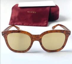 New Gucci GG0571S 005 Blonde HAVANA/YELLOW Lenses Authentic Sunglasses 52-21 - £179.93 GBP