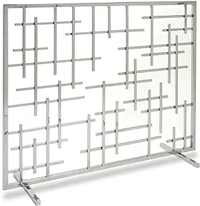 Home And Hearth Contemporary Fireplace Summer Screen, 39&quot; W X 31&quot; H, Pol... - $586.99