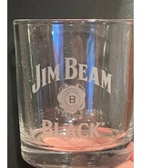 3 3/4&quot; Jim Beam Black Clear Etched Drinking Glass *Pre-Owned* OR1 - $242.57 MXN