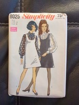 60s Indie BOHO Dress Jumper Top Vintage Sewing Pattern Simplicity 8025 14 34 UC - £17.17 GBP