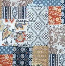 Mainstays ~ Amelia ~ Patchwork ~ Semi-Sheer ~ 3 Pc. Tier &amp; Valance Set ~ Navy - £20.92 GBP