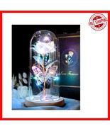 Crystal Butterfly Glass Rose with LED - Lasting Gift for Mother&#39;s Day &amp; ... - $55.79 CAD