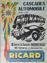 I Crackers - Ricard–Originale Poster–Cascade Automobile–Manifesto Ca 1950 - £118.83 GBP