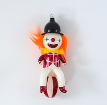 Christmas Ornament Clown De Carlini Italy Blown Glass 6&quot; Hand Made Vintage - £36.04 GBP