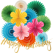 Colorful Birthday Party Decoration Paper Flower Hanging Decoration for Wall Happ - £30.79 GBP