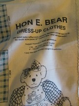 Vtg Daisy Kingdom Fabric Panel Hon E Bear Dress Pinafore 1990 Cut &amp; Sew - £12.94 GBP